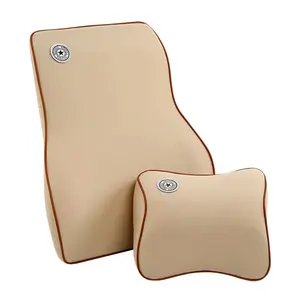 Car interior Back Cushion Headrest Neck Pillow Memory Foam Ice Silk Car Seat Lumbar Back Support Pillow for Sleeping