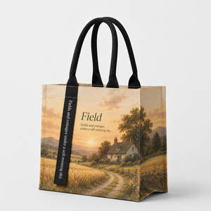 Umweltfreundliche Wiederverwendbare Baumwoll-Canvas-Handtasche mit Weeping-Willow- und Traditioneller-Brücken-Motiv für den Täglichen Gebrauch von Frauen - Product Image 6