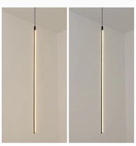 Mới hiện đại tối giản sáng tạo màu đen trắng hiện đại trong nhà tuyến tính ánh sáng mặt dây chuyền cho trang trí nội thất - Product Image 6