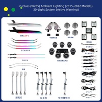 Kit d'éclairage ambiant intérieur LED à commande MMI 64 couleurs pour Mercedes-Benz Classe C W205 2015-2021