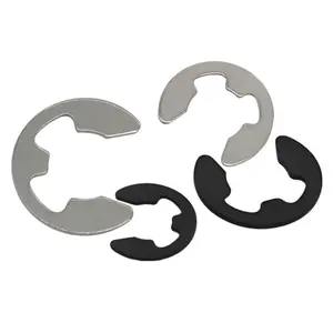 E Type Retaining Ring Circlip Washers E Clip Split Washer M1.5- M17 Nickel/Black