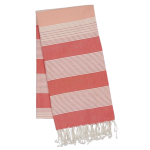 Serviettes de plage surdimensionnées à séchage rapide coton turc de haute qualité Design rayé vibrant Logo en relief Design de cabane personnalisable - Product Image 3