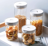 Pot en verre transparent en gros pour la conservation des aliments domestiques en cuisine, hermétique, anti-fuite, écologique, compatible congélateur