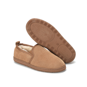 <span class=keywords><strong>Chaussons</strong></span> décontractés pour hommes en daim de vache légers et antidérapants avec semelle intermédiaire en mousse à mémoire de forme et semelle extérieure en TPR pour une utilisation intérieure/extérieure en hiver - Product Image 4