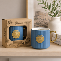 Tasses en céramique souvenirs de Grèce, Europe, cadeau touristique personnalisé, nouvelle tasse en porcelaine fine avec motif Acropole, boîte, fournisseur en gros OEM ODM