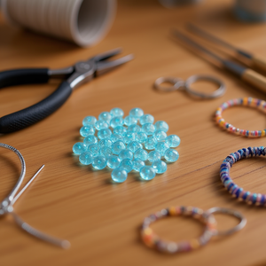 Ilan Abalorios Perline Rondelle Sfaccettate Blu Chiaro da 10 mm 15 g per la creazione di gioielli - Product Image 3