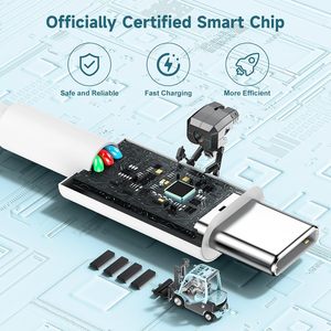 Cable de carga rápida <span class=keywords><strong>USB</strong></span> <span class=keywords><strong>C</strong></span> de 60W, cable de alimentación de 3 pies de largo para iPhone 15/16/17 Pro Plus/Max para MacBook Pro Air para IPad Pro 12,9/11 - Product Image 5