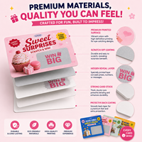 Cartes à gratter promotionnelles personnalisées pour boulangerie, pâtisserie, mariage, fête, cadeau de remerciement, récompense à gratter, vente en gros