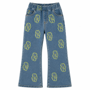 Nuovi Arrivi 2026: Jeans Jacquard per <span class=keywords><strong>Bambina</strong></span> con Motivi Dolci, Jeans Casual <span class=keywords><strong>a</strong></span> Gamba Dritta per Bambine, Pantaloni in Denim per Bambine - Product Image 4