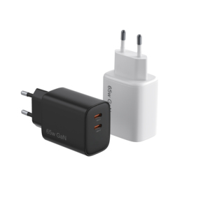 شاحن حائط سريع بقابس بريطاني وأمريكي وأوروبي بقوة 65 واط، شاحن GaN يدعم USB-C وUSB-A، شاحن PD بمنفذ USB-C واحد أو منفذين USB-C ومنفذ USB-A للحواسيب المحمولة والهواتف الذكية - Product Image 4