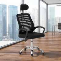 Chaise de bureau ergonomique confortable et abordable, réglable en hauteur, avec dossier haut en mesh, pour ordinateur