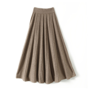 Saias <span class=keywords><strong>กระโปรง</strong></span>ผู้หญิงลาย Elegante ขนาดพลัสไซส์<span class=keywords><strong>กระโปรง</strong></span>ย้อมเรียบยาว100% <span class=keywords><strong>กระโปรง</strong></span>ขนสัตว์เมอริโนเดรสสำหรับผู้หญิง - Product Image 2