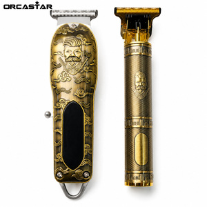 ORCASTAR Tondeuse à <span class=keywords><strong>Cheveux</strong></span> Vintage et Kit de Tondeuse à Lame en T avec Écran LED, Longueurs Réglables, Lames en Acier Inoxydable, Type-C - Product Image 3