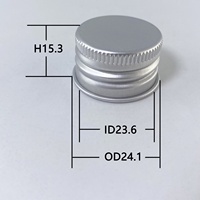Tapa de botella de lata de cerveza de Metal de 24x15mm, cubierta de aluminio de rosca negra dorada y plateada, tapa superior de rosca portátil fácil para vidrio PET Industrial