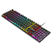 Clavier de jeu optique T-WOLF T80, style punk, 104 touches, rétroéclairage arc-en-ciel USB, filaire, blanc rose, pour ordinateur portable, ordinateur de bureau