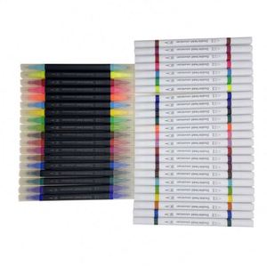 Wholesale Custom 12 <b>18</b> 24 100 Colors Black White Water Base Dual Tip Fineliner Brush Marker Pen Set - Product Image 1