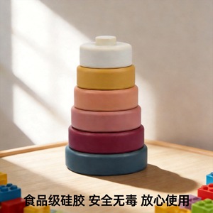 Jouet à Mordiller Personnalisé en Silicone Empilable pour Bébé 0-6 mois Thème Animaux Nature Jouets de Tri et d'Empilage - Product Image 5