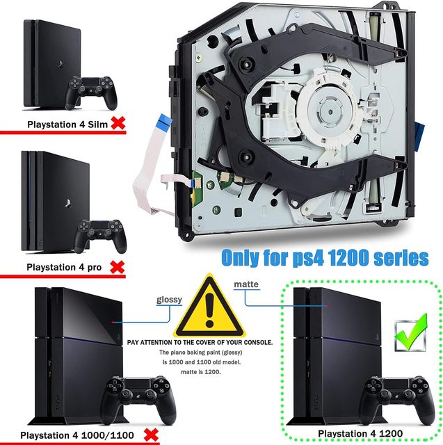 Original Disc Drive for PS4 Fat 1200 Console Optic ROM Repair Parts Replacement Compatible with PS4 Console Cuh-1215a Cuh-121b