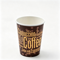 Gobelet à café en papier kraft compostable à paroi simple, personnalisable avec logo et motif sur mesure, jetable pour les restaurants de café chaud