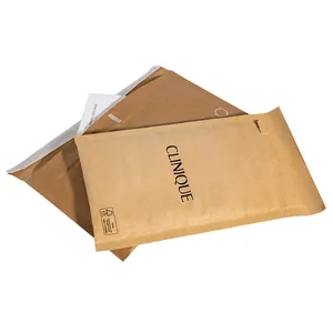 Envelope de papel kraft compostável personalizado para envio por correio, embalagem acolchoada, biodegradável, favo de mel reciclado, saco para envio postal, favo de mel