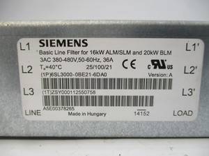 6SL3000-0BE21-6DA0 ซินาแมคส์ ตัวกรองสายพื้นฐาน 380-480V 36A PLC - Product Image 2