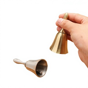 กระดิ่งทองเหลืองชุบทองสไตล์โบราณ งานโลหะขัดเงา ของตกแต่งบ้าน - Product Image 2