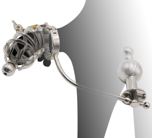 Hochwertiges Keuschheitsgerät für Männer aus Metall, Penisring mit Harnröhrensonde, Analdildo und Hahnenkäfig für Bondage, Sexspielzeug - Product Image 6