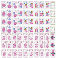 Tuiles de Mahjong en Acrylique American Garden Botanical, motifs floraux, feuillage et papillons en aquarelle douce, pour jeu de table de loisirs domestique