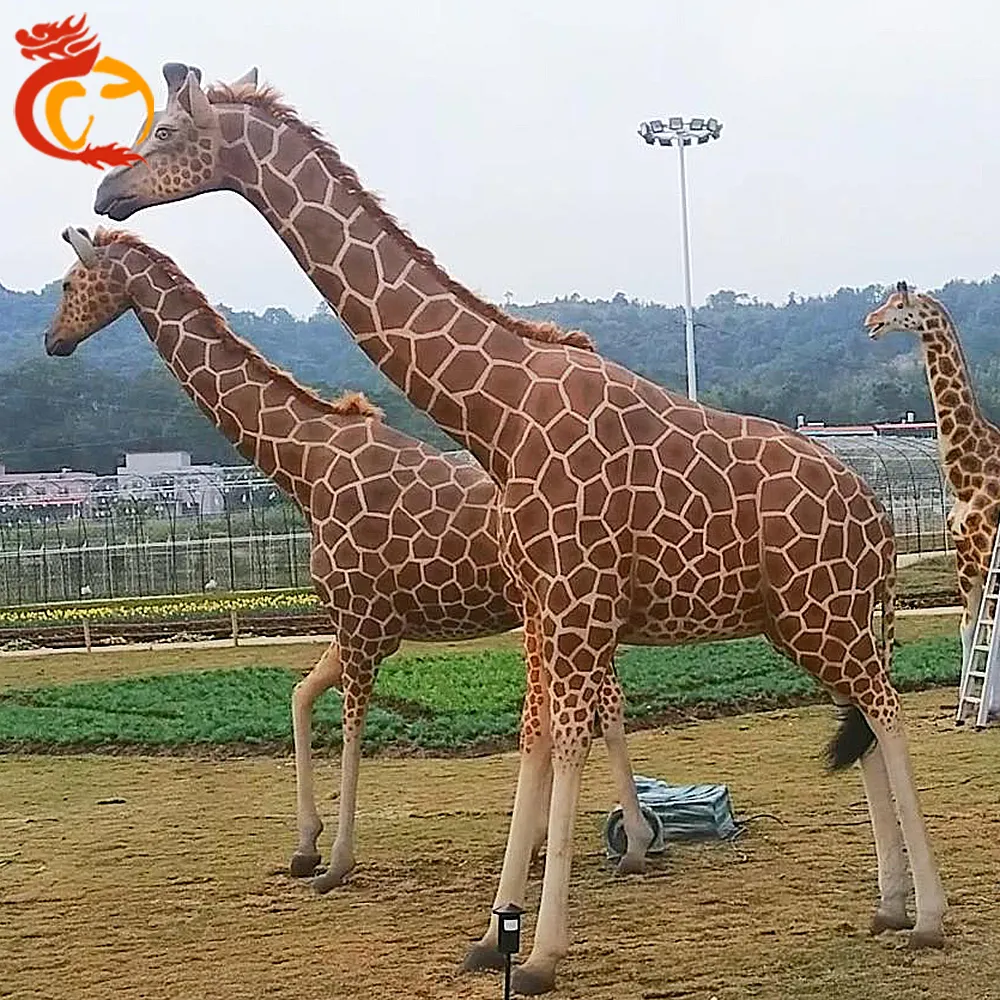 Chuangying 판매 장식 이동 방수 대화 형 기린 모델 animatronic 생활 크기 동물 동물원