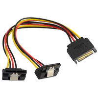 Serial ATA SATA 15 Pin macho a 2 divisor hembra adaptador HDD IDE divisor convertidor Molex HDD cable en ángulo recto de alimentación sata