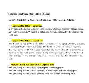 กล่องสุ่มดิจิทัล 5 ชิ้น สมาร์ทโฟน 5G นาฬิกา หูฟัง ลำโพง ของขวัญ กล่องนำโชค 2026 กล่องสุ่มนำโชค ขายดีวัน<span class=keywords><strong>นี้</strong></span> - Product Image 3