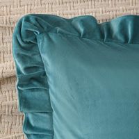 Housses de coussin en velours à volants pour canapé Luxueux solide Shabby Chic Housse de coussin avec volants Taies d'oreiller pour canapé-lit