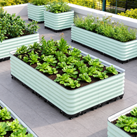 Jardinière surélevée en alliage d'aluminium pour l'extérieur, bac à plantes en métal rectangulaire, pot à légumes et fleurs pour patio, cour, jardin