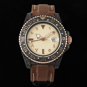 Montre de haute qualité avec cadran rond en fibre de carbone, bracelet en nylon, miroir saphir, aiguilles lumineuses, confortable à porter au quotidien - Product Image 1