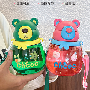 Decani Bear Themed Kids Water Bottle Bpa Free Portable Plastic Cup For Children Back To School Summer Use - Product Image 4