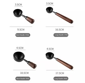 Walnut Handle Coffee Spoon Long Handle Coffee Bean Spoon Short Handle Stainless Steel Coffee Powder <b>Measuring</b> Spoon Kitchen <b>Tool</b> - Product Image 6
