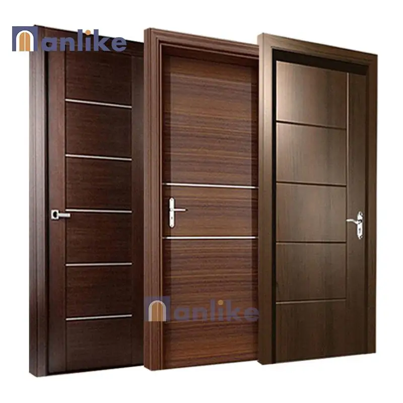Anlike Commercial Hotel Office Veneer Pre Hung Italian Solid Melamine Wood Black Mdf French Doors For Houses Interior