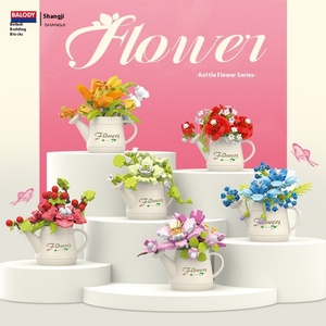 Juego de Bloques de Construcción de Modelos para Niños, Serie de Macetas de Flores y Plantas Suculentas de Juguete de Plástico para Bricolaje, Partículas Pequeñas, Educativo, de Ensamblaje - Product Image 6