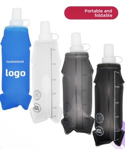 Mini gourde de sport portable 250ml 500ml pliable en TPU et silicone, récipient à boisson durable pour l'extérieur, flasques souples, sac à eau pliable - Product Image 1