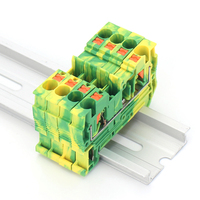 Bloc de bornes de mise à la terre PT 4 PE 4mm² à ressort, connecteur de protection de terre à enfoncement, montage sur rail DIN