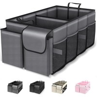 Organiseurs de voiture en tissu Oxford avec logo personnalisé d'usine, solution de boîte de rangement de coffre OEM & ODM transfrontalière pour compartiment arrière