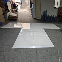 Panneaux de piste de danse modulaires emboîtables, noirs et blancs brillants, pour décoration de mariage en extérieur et en intérieur