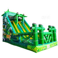 Château gonflable géant Panda de 18 pieds, toboggan Panda géant, combos, animaux de la jungle, château gonflable pour événements festifs
