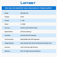 Fuente de Alimentación CC Programable de Alta Precisión Loitest PDS 3030-10S 0-30V 0-10A con Amplio Rango de Voltaje de Entrada para Laboratorios de I+D e Inversores Solares