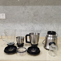 AIHOME Mixeur multifonction 4-en-1 400W, moulin à café portable avec gobelet mélangeur en acier inoxydable pour usage domestique