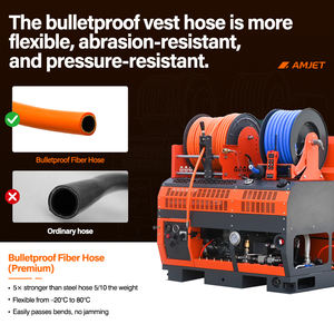 AMJET 300bar30lpm Machine de nettoyage de canalisations Équipement de nettoyage 80m 3/8'' Tuyau <span class=keywords><strong>Pompe</strong></span> allemande pour plombier Débouche les canalisations - Product Image 5