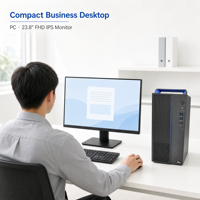 Desktop Komersial Zhaoxin KX-U6780A 8 Core 2.7GHz, Memori 16GB, SSD NVMe M.2 512GB, GPU Terintegrasi, Chassis 8L, LAN Gigabit