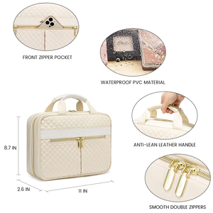 Étui de rangement de voyage pour cosmétiques avec logo personnalisé et rotation à 360°. Crochets rotatifs en forme de double U - Fermetures éclair en forme de Z - Matériel imperméable - Product Image 6