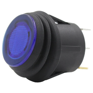 Interruptor Basculante Redondo de <span class=keywords><strong>12</strong></span> <span class=keywords><strong>Voltios</strong></span> con LED Azul, 3 Pines, ON-OFF, 20A, Clasificación IP66, Material ABS+PC Superior para Auto, RV, Camión, Remolque, Barco - Product Image 1