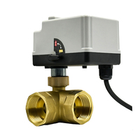 Vanne à boisseau sphérique électrique en laiton 1/2'', 3/4'', 1'' 220V 12V 24V 3 fils 2 commandes, commande électrique et interrupteur manuel pour fluides aqueux